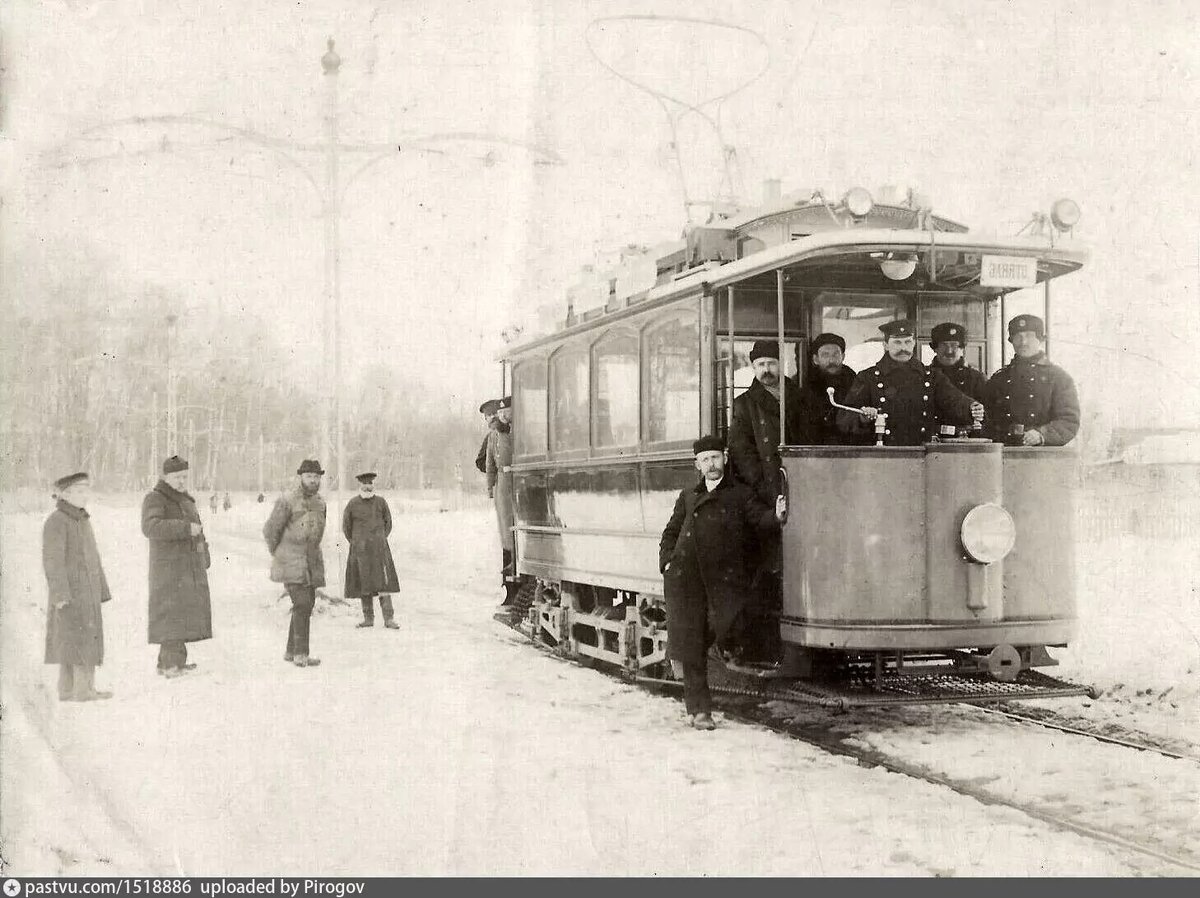 Немецкий трамвайный вагон "Фалькенрид" на Нижней Масловке, 1899. С сайта www.pastvu.com.
