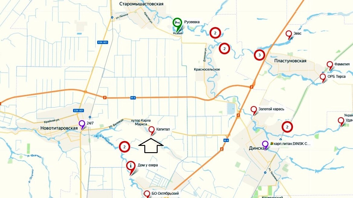 Карта платной рыбалки краснодарский край