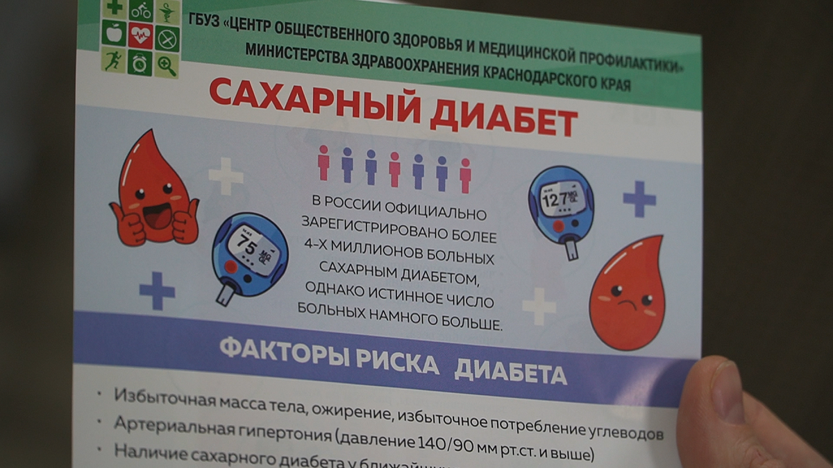    В крае стартовала неделя борьбы с диабетом. Фото: телеканал «Краснодар»