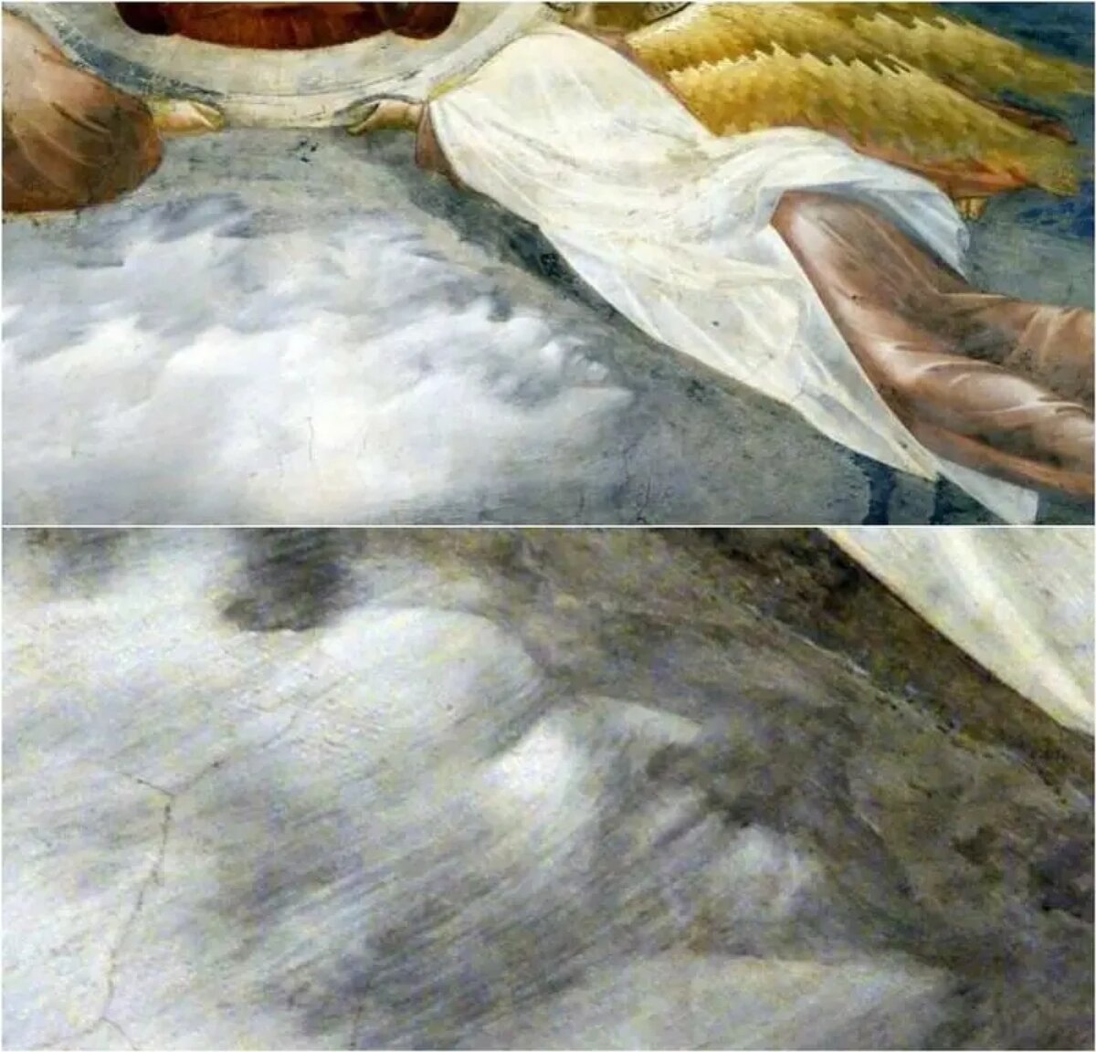 Смерть и вознесение святого Франциска. Деталь фрески