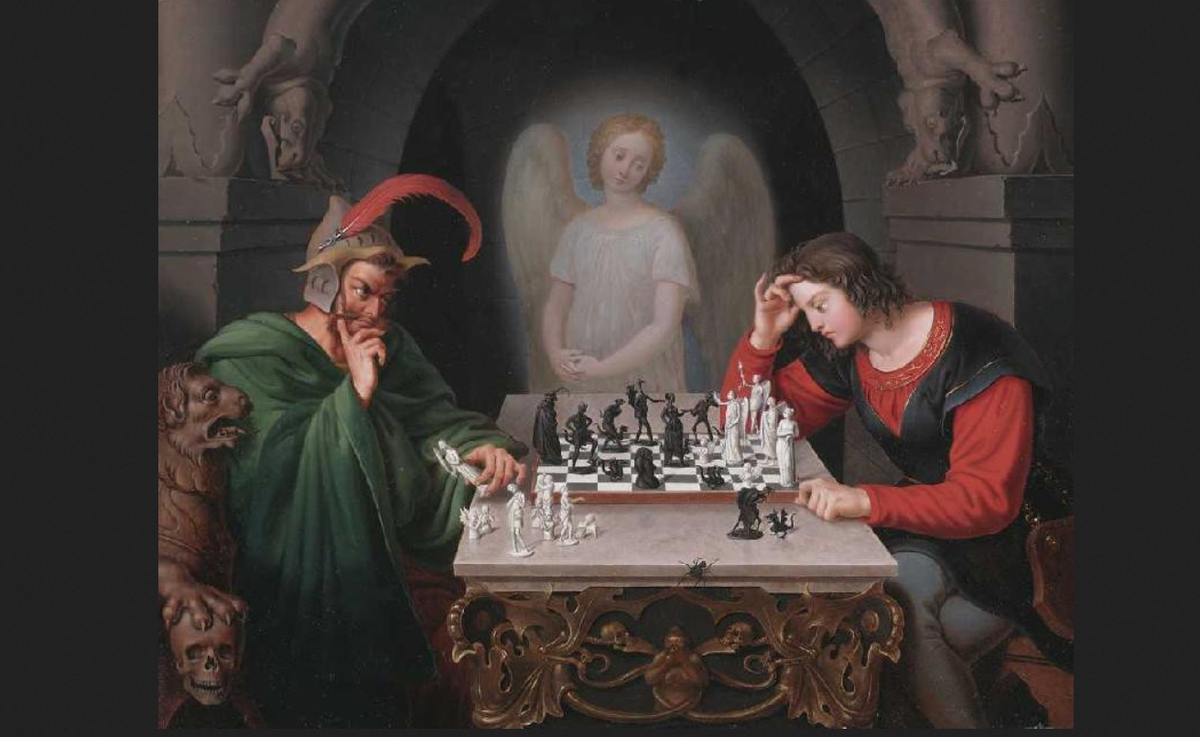 Фридрих Август Мориц Ретч. "Шахматисты". 1830-е