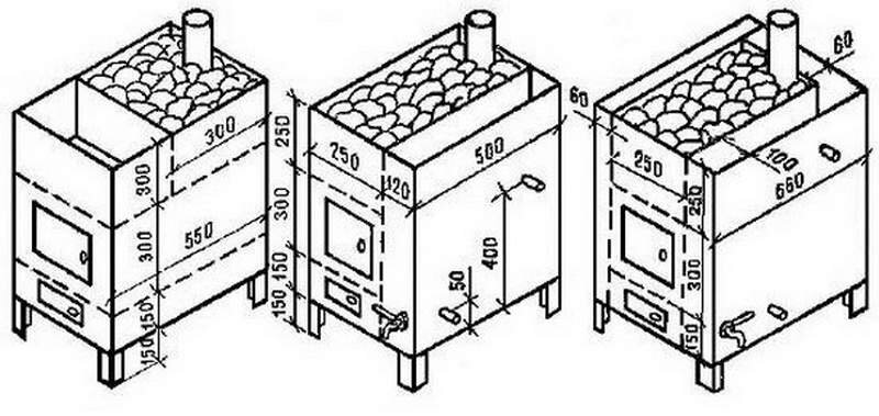 Банная печь из металла: чертежи, инструкция по монтажу