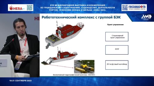 НЕВА 2023: Международный опыт эксплуатации беспилотных надводных судов. Шабанов Кирилл, АО НПП «АМЭ», Дунчевская Светлана, ООО «Форт XXI».