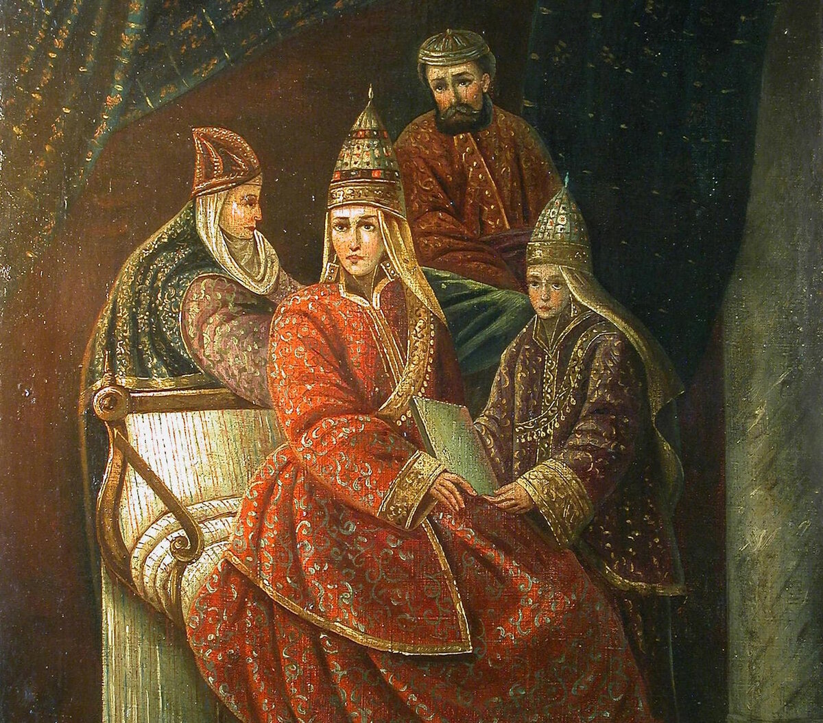 Александр Карнаухов «Царица Сююмбике и ее семейство»  (фрагмент) / Национальный музей Республики Татарстан (копия работы неизвестного автора XVIII века)