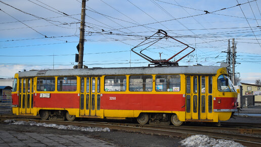 Трамвай Tatra T3SU-3268. Покатушки по Барнаулу.