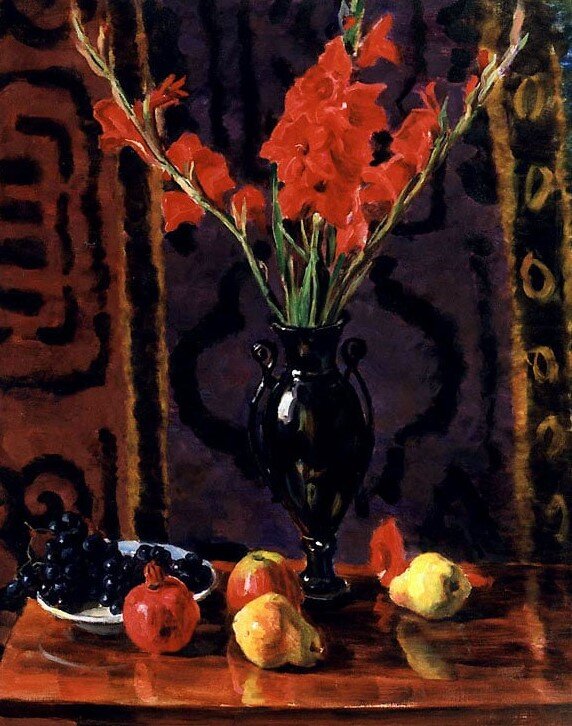 Натюрморт с гладиолусами