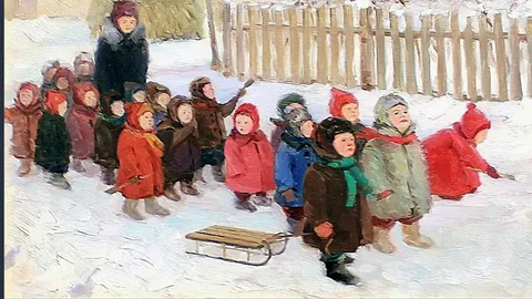 Прогулка в д/саду. Рисунок из открытых источников.