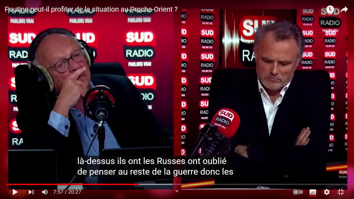 Андре Беркофф (слева).  Кадры с канала SudRadio в YouTube.