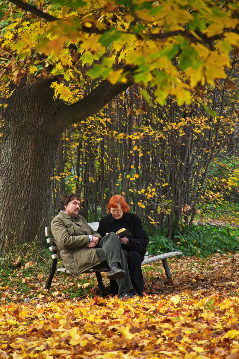 Люди в осеннем парке