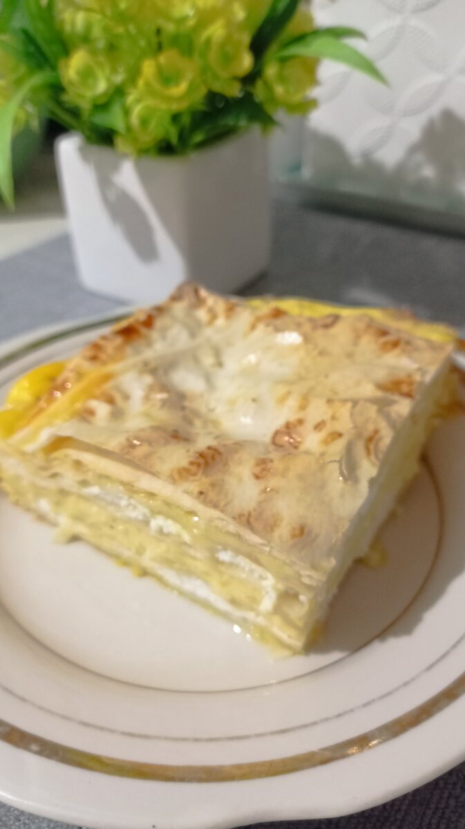 Слоёный пирог с творогом и сыром - рецепт автора Екатерина