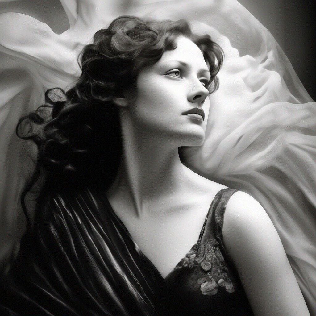 Айседора Дункан, изображение сгенерировано с помощью нейросети Шедеврум