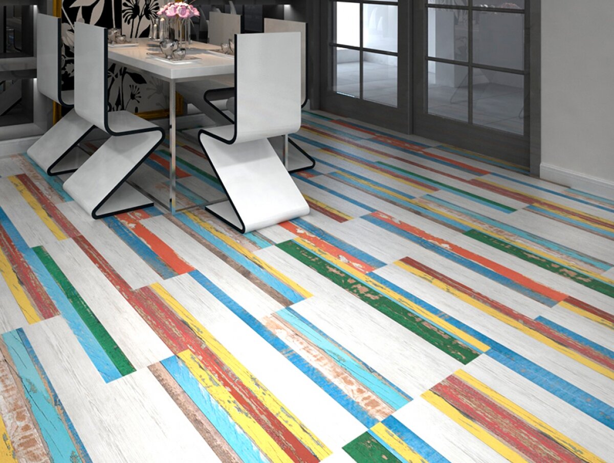 полосатый разноцветный пол. красочный пол. необычный пол. красочный пол. красивый линолеум.