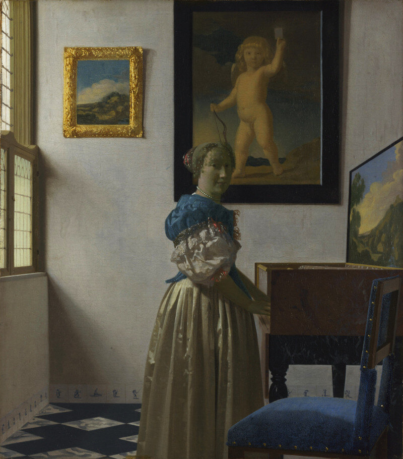 A Lady Standing at a Virginal by Johannes Vermeer