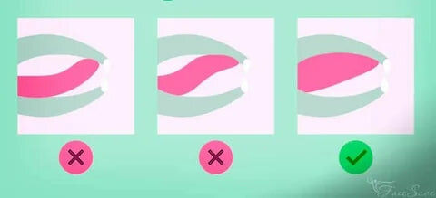 Правильное расположение языка во рту в состоянии покоя.