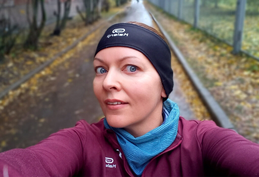 На пробежке в моросящий дождик