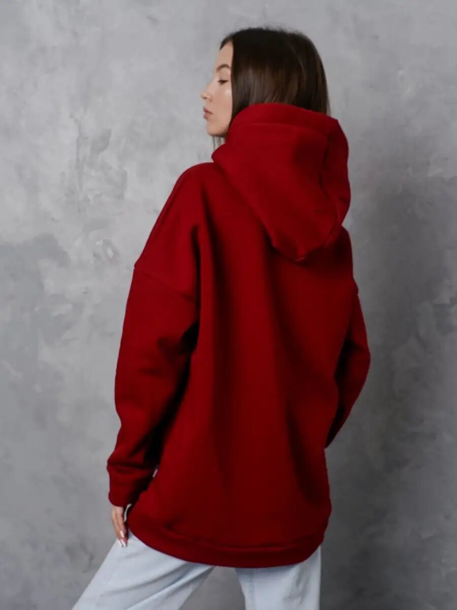 Худи оверсайз с капюшоном теплая с начесом