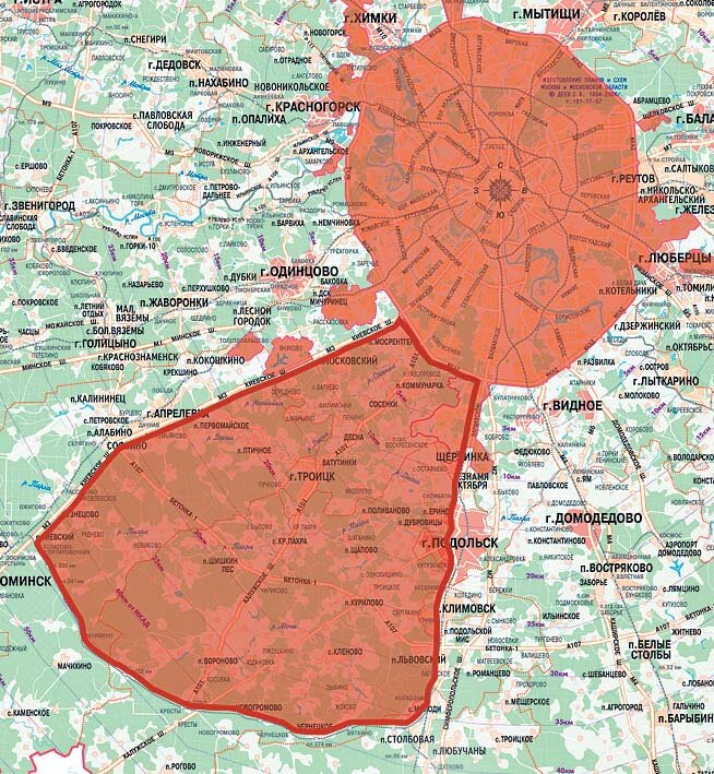 Карта москвы и новой москвы с новостройками