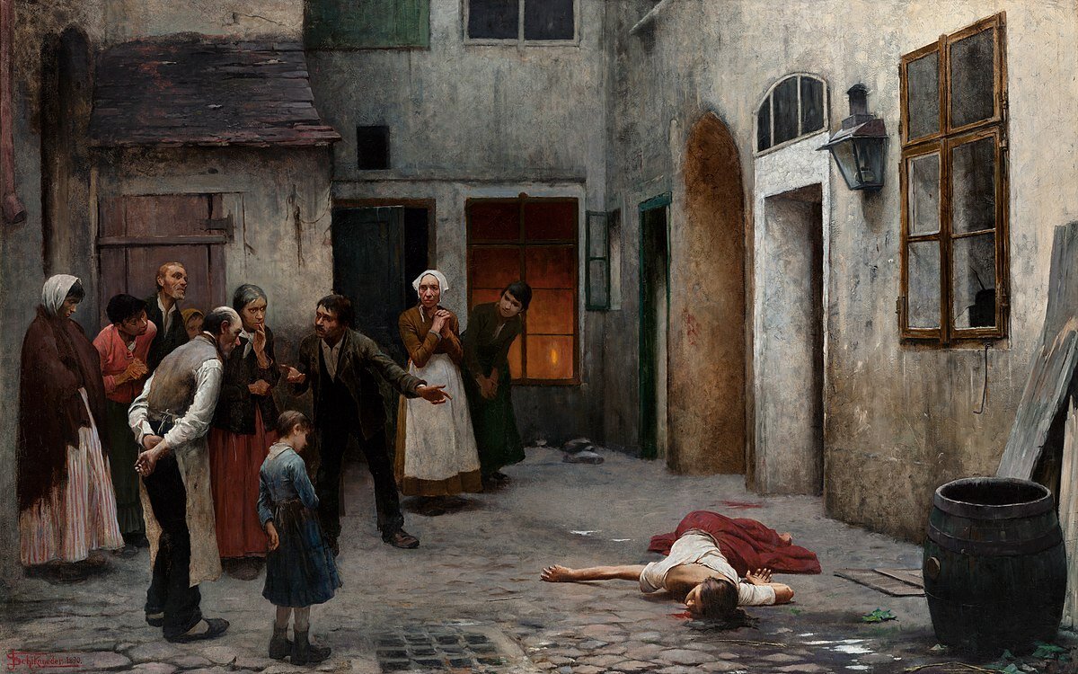 Картина убили. Якуб Шиканедер Murder in the House. Художник Jakub Schikaneder. Живопись Шиканедер Якуб. Эммануэль Шиканедер.