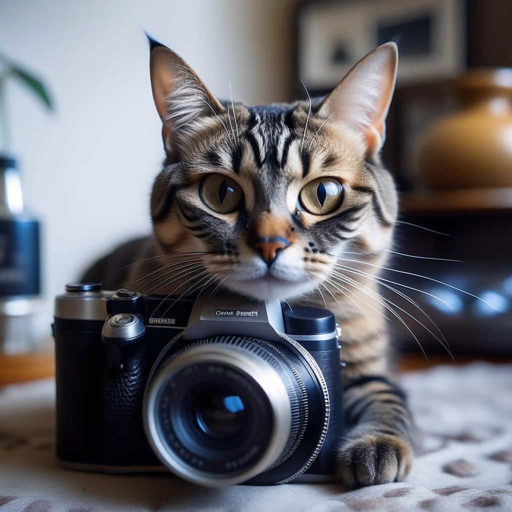 Кот и фотоаппарат