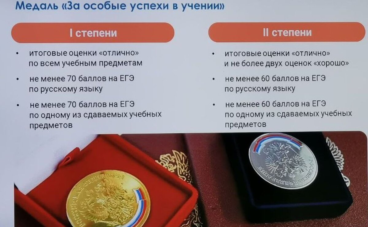 Особые успехи в учении 1 степени