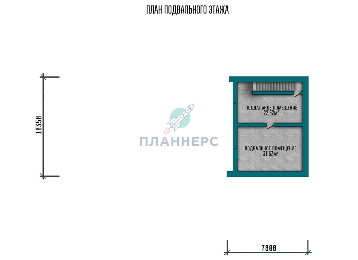 Проект большого одноэтажного дома с подвалом, террасой на заднем дворе и  гаражом на 2 автомобиля Планнерс 307-298-1ПГ | Проекты коттеджей Планнерс |  Дзен