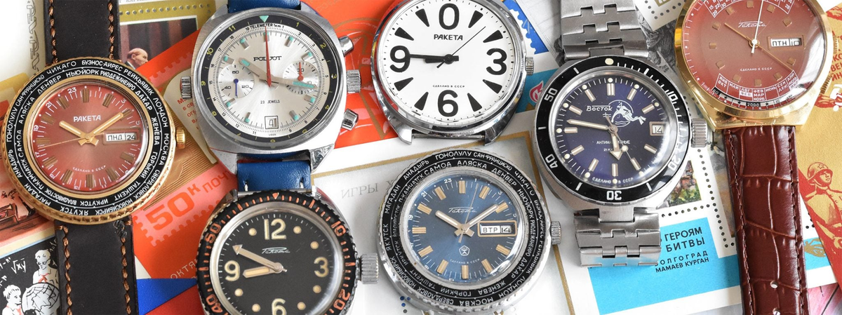 Винтажные советские наручные часы. Источник: vintagewatchinc.com
