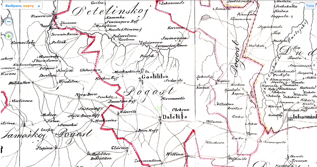 карта бывших российских губерний под авторством шведа Бергенгейма 1676