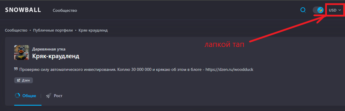 Скриншот моего публичного портфеля