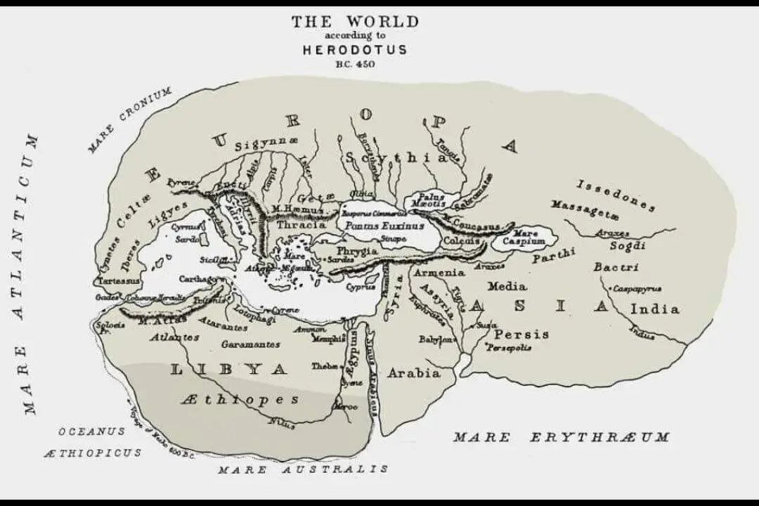 Карта мира Геродота, год 450 до н. э.

