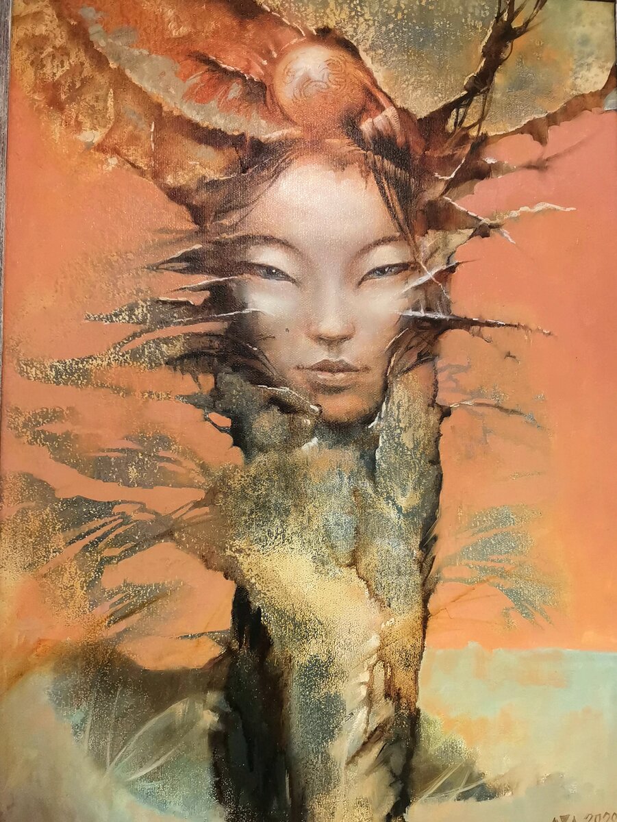 Ну посмотрите какая красота меня ожидала!  Фото автора с выставки картин Николая Марци Скифы Сибири.