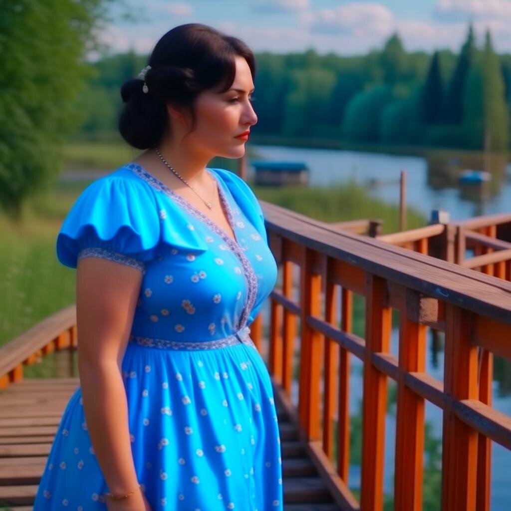 Татьяна на мосту. Нейросеть Kandinsky 2.2.