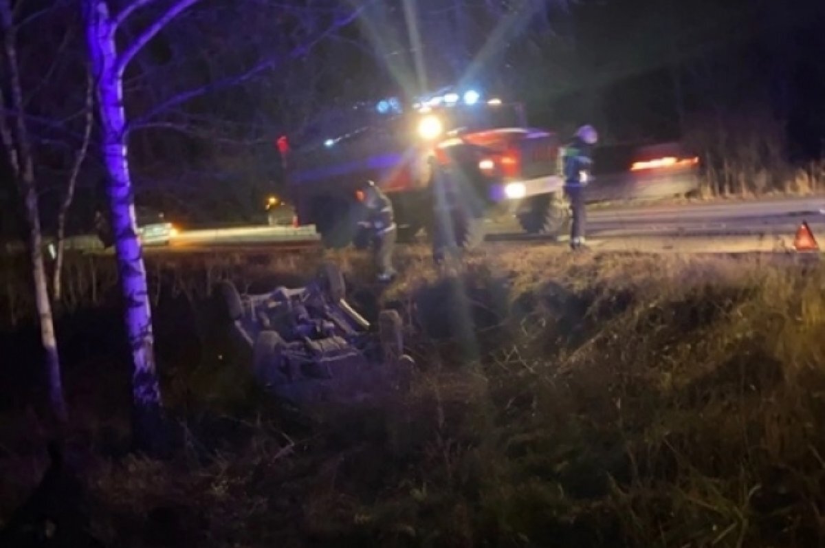    В Кимрском округе столкнулись автомобили, один перевернулся
