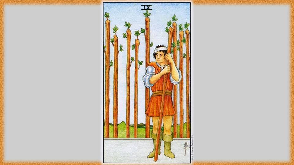   Nine of Wands    Golden Universal  Tarot     Tarot