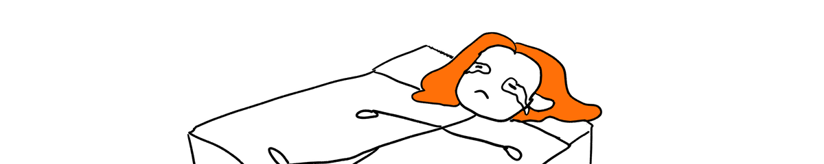 авторская иллюстрация: "боже, мне же просто надо встать с кровати"