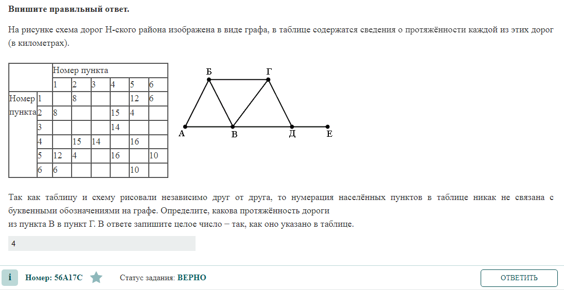 Скриншот задачи из открытого банка ЕГЭ
