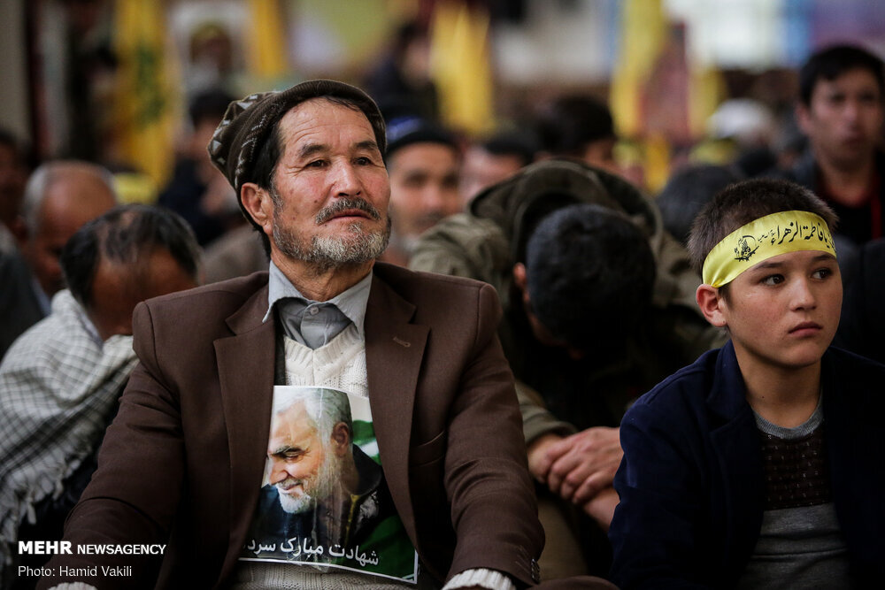 Фатимиюн на церемонии в память о Касеме Сулеймани, 10 января 2020 года, Тегеран