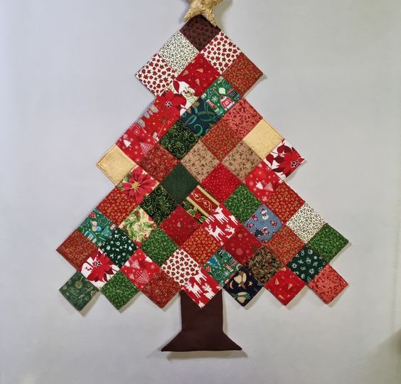 Текстильные елочки как декор на стену. Пэчворк, Идеи для вдохновения.