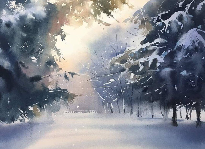 Художник Сергей Курбатов, акварель.