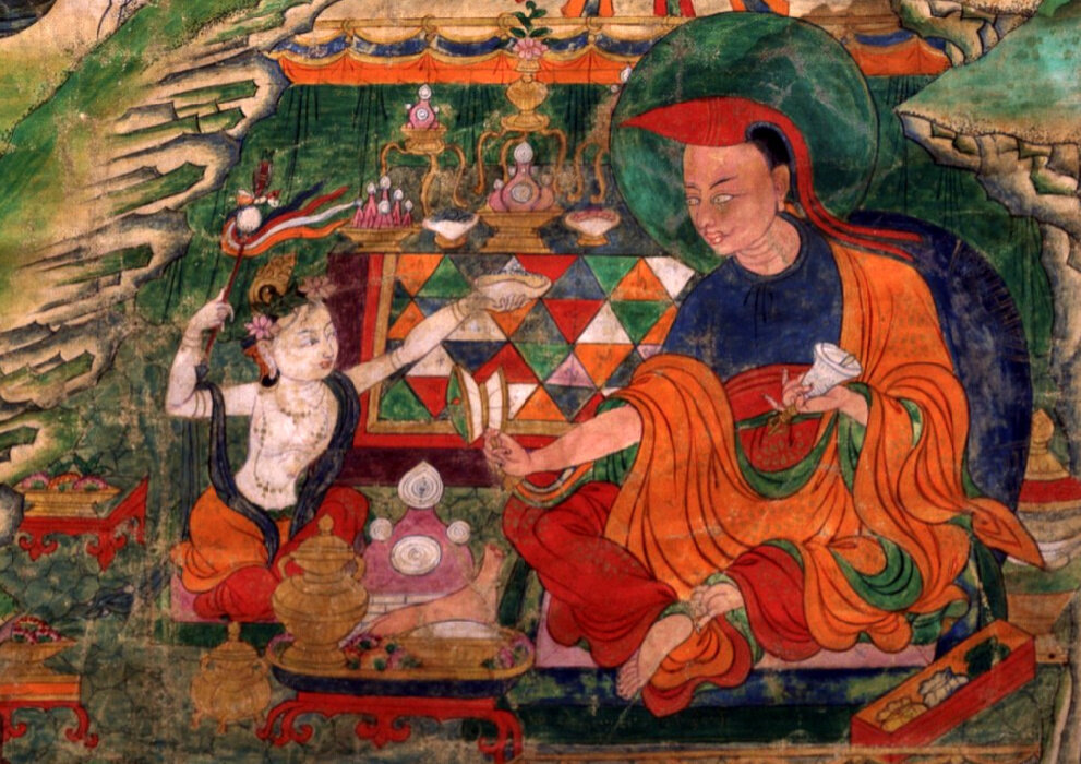 Фрагмент танки. Тибет, XIX в. Художественный музей Рубина (англ. The Rubin Museum of Art), Нью-Йорк. Учётный номер: P1998.5.6. Эл. ресурс URL: https://www.himalayanart.org/items/656