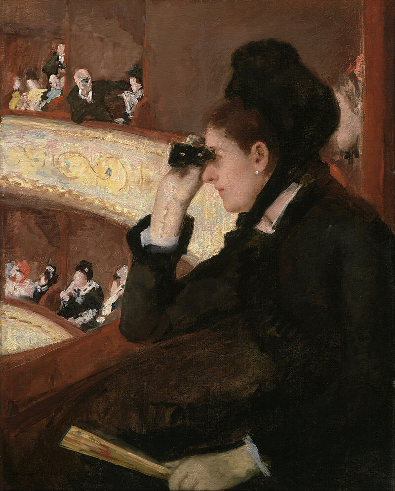 Мэри Кассатт «Женщина в чёрном в опере», 1880 г.