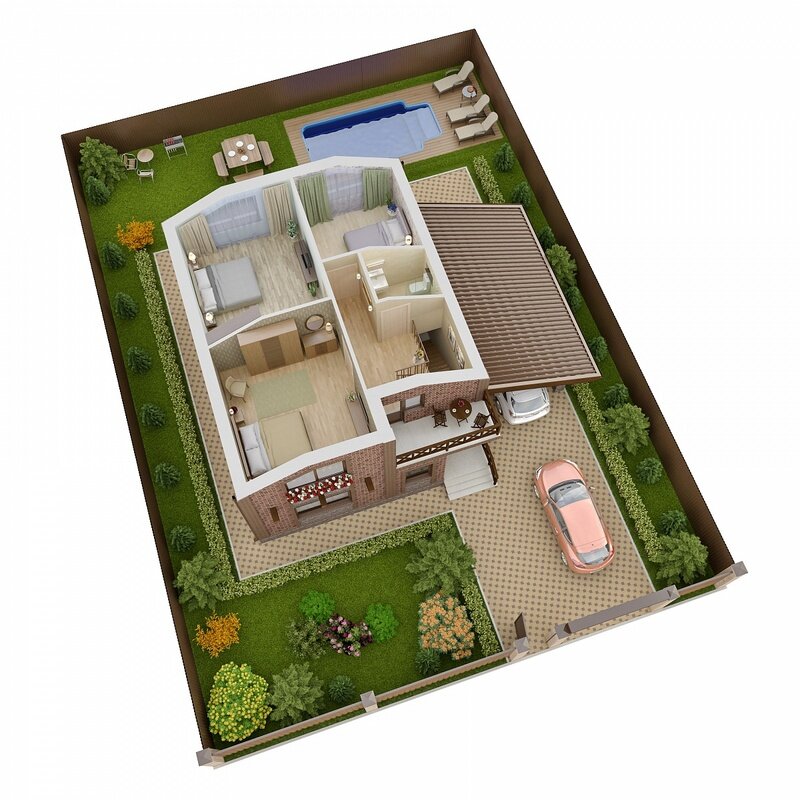 Проектируемые вместе с частным жилым домом, террасы и веранды лучше размещать вдоль той стены, которая длиннее. Это позволит дополнительно защитить стены дома или коттеджа от ветра и снизит общие теплопотери. Общая конструктивная схема частного жилого дома или коттеджа определяется в основном его объемно - планировочными решениями.