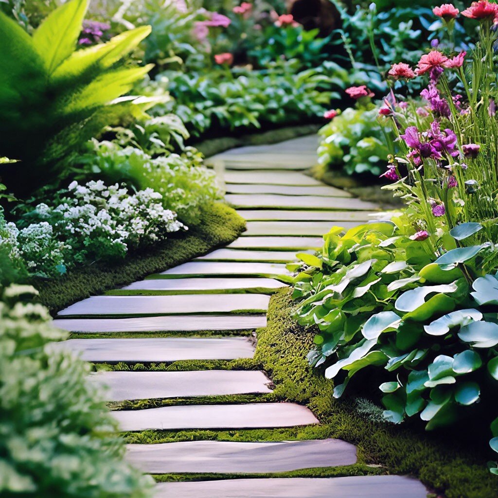 Садовые дорожки - мощение плиткой из плитки, мощение дорожек, дорожки из плитки в саду