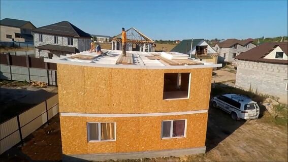 Строительство каркасного дома с плоской крышей