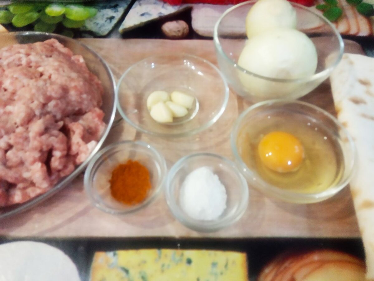 Ингредиенты для приготовления рулета из лаваша