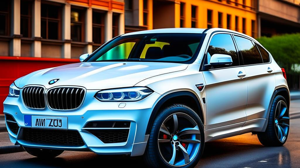 БМВ х6 в исполнении нейросети, кажется что-то азиатское проскакивает))