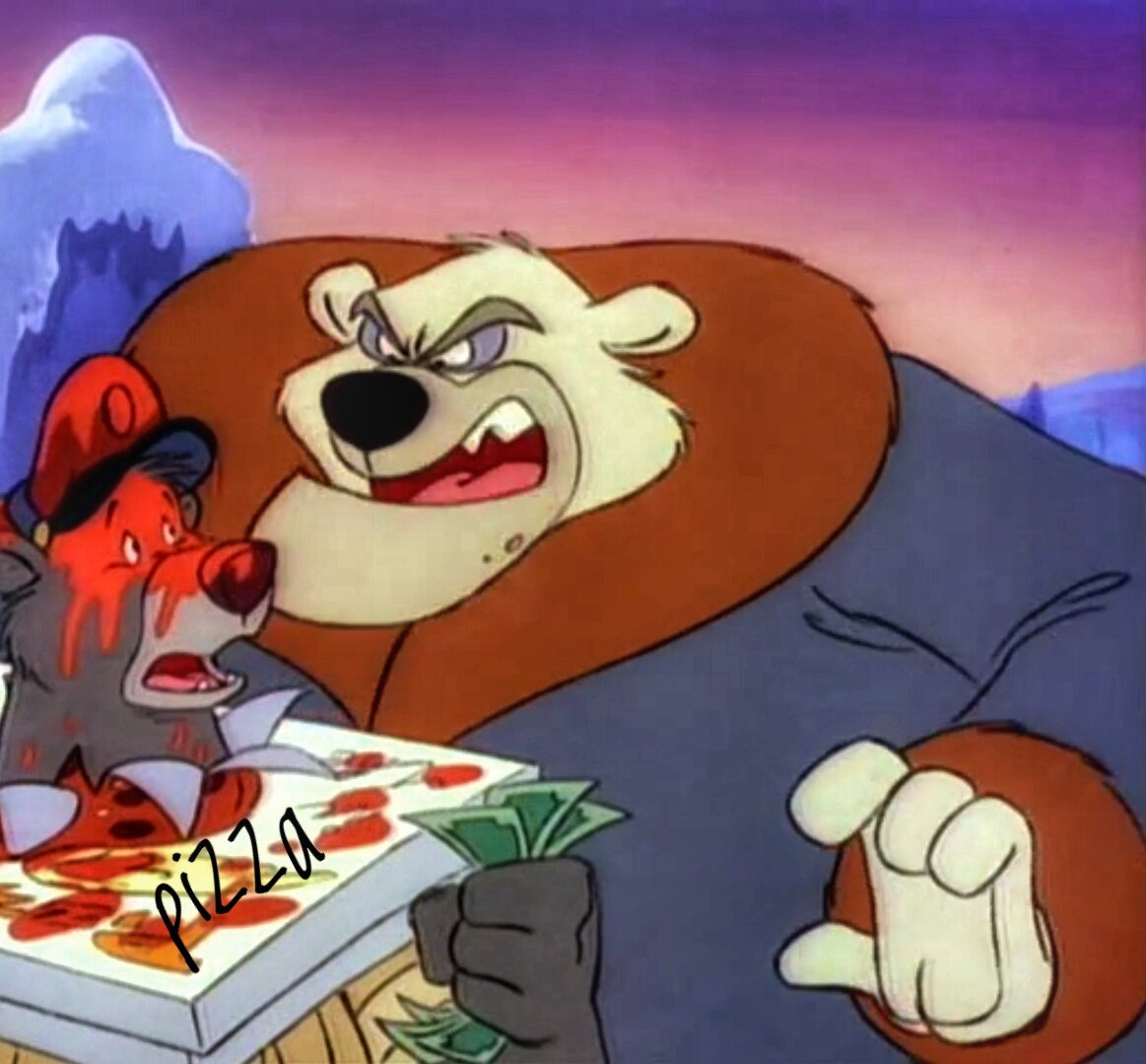 Кадры где балу работал в воздушной доставке пиццы , ему пришлось лететь до северного полюса ))