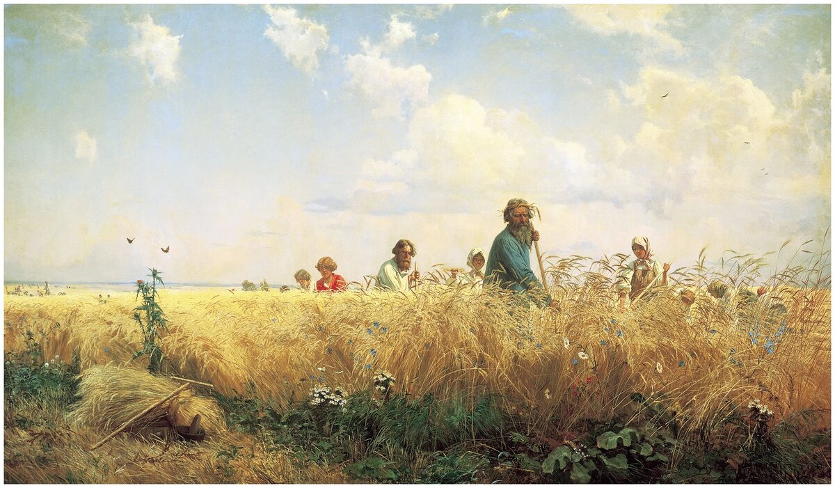 «Страдная пора. Косцы». Г. Мясоедов, 1887
