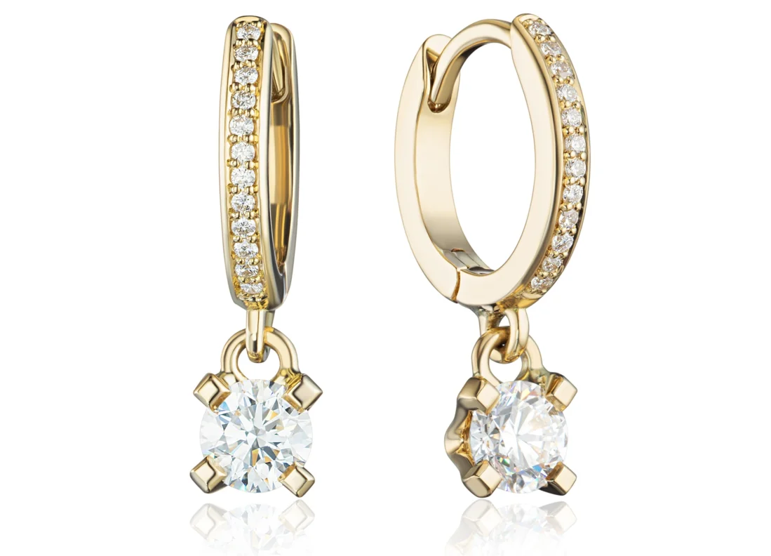 Золотые серьги с бриллиантами