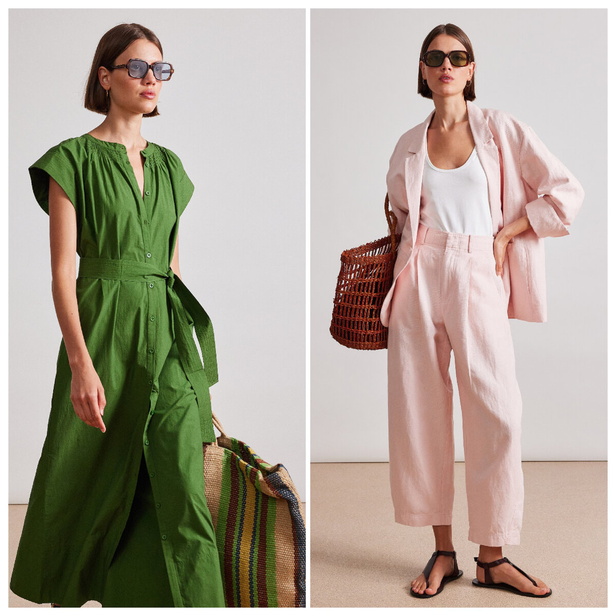 фото Vogue Ranway, коллекция Apiece Apart SS 2024, коллаж составлен автором