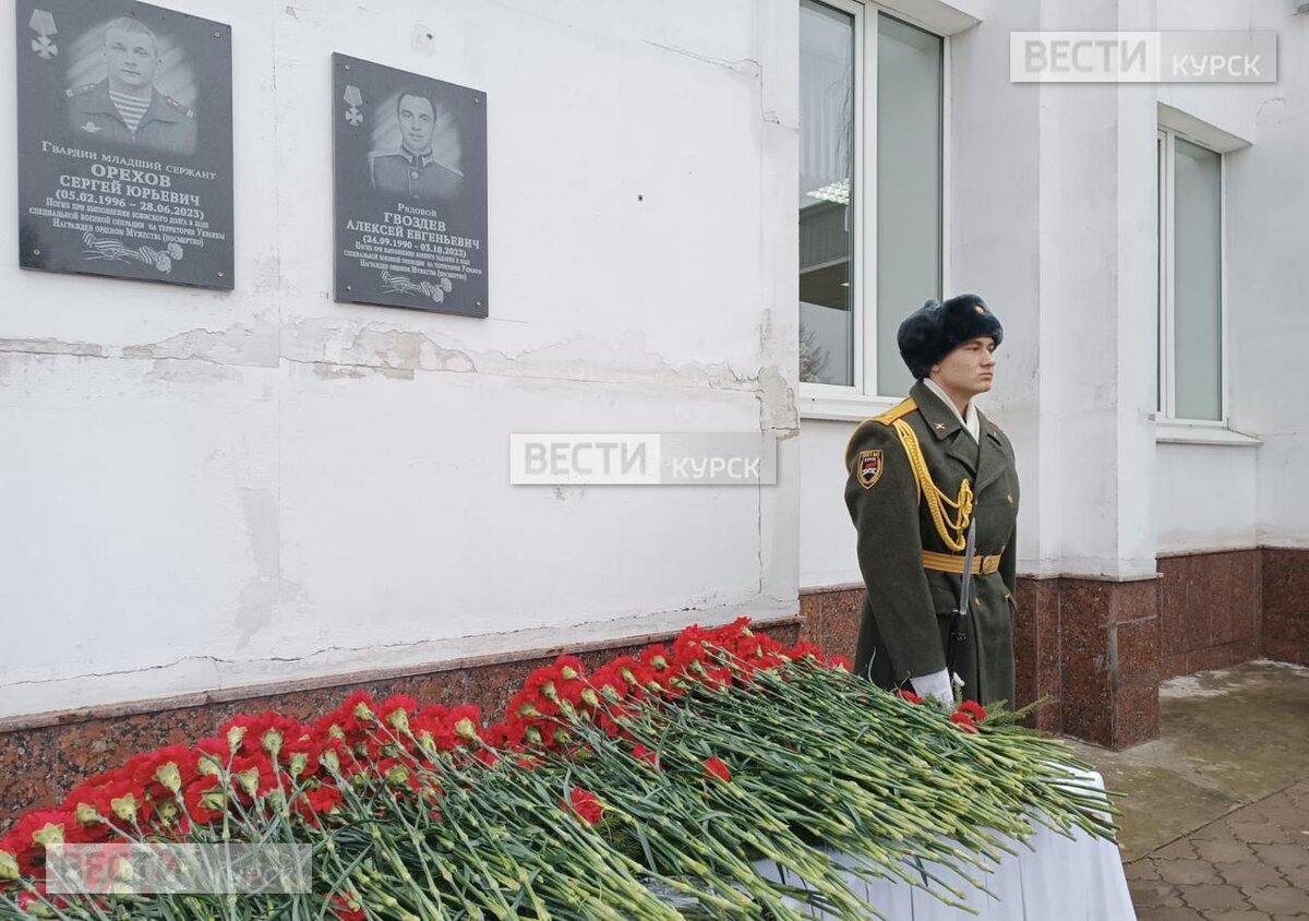 В Курске открыли памятные доски участникам СВО Сергею Орехову и Алексею  Гвоздеву | Вести-Курск | Дзен